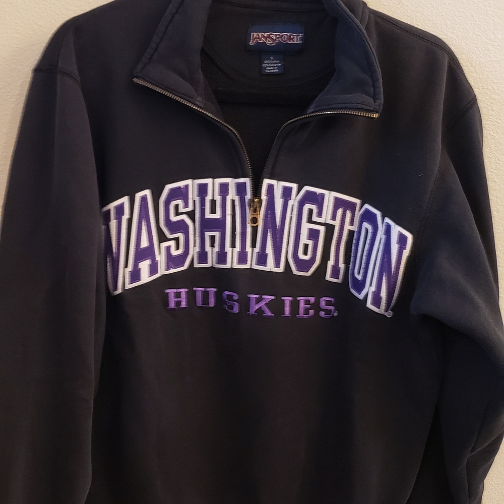 Jansport Black University of Washington Huskies Quarter-Zip Sweatshirt